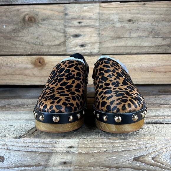 Kelsi Dagger Leopard Print Mules with Studded Accents - Picture 2 of 8